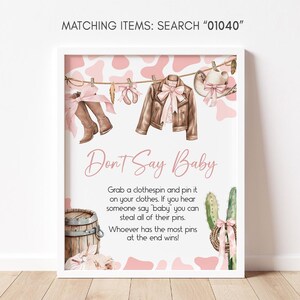 Editable A Little Cowgirl Baby Shower Table Sign, Girl Baby Clothes ...