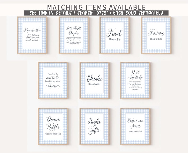 Blue Gingham Signs