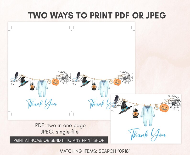 Boy Fall Thank You Card