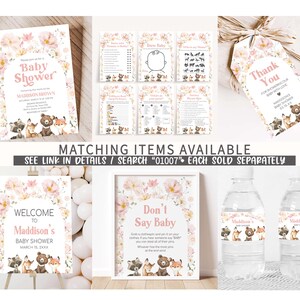 a set of baby shower items with a teddy bear theme