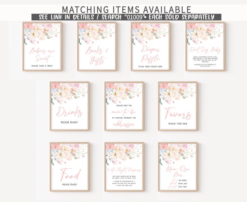 Baby in Bloom Baby Shower Signs