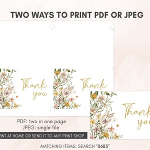 two ways to print a thank card