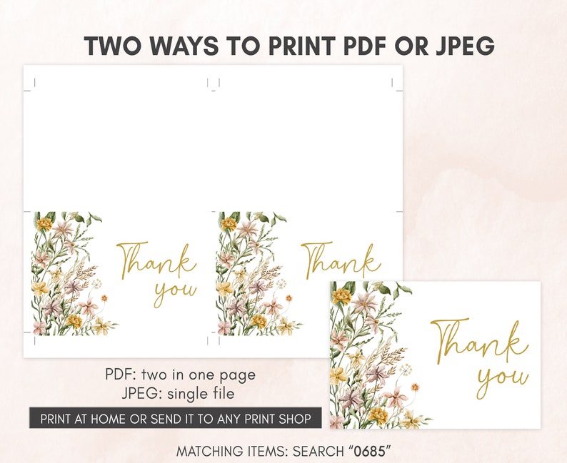 two ways to print a thank card