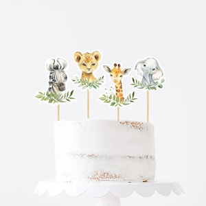 Safari Centerpieces Decor, Wild One Birthday Cake Topper Table Decor, Jungle Animals Birthday Party Decor, Safari Animals Centerpiece 179BD