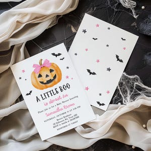 Pink Minimalist A Little Boo Invite