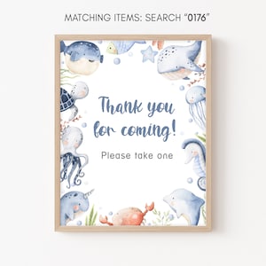 Under the Sea Baby Shower Thank you for coming Sign Ocean Baby Shower Sign, Nautical Shower Decorations Gender Neutral Baby Shower Sign 0176