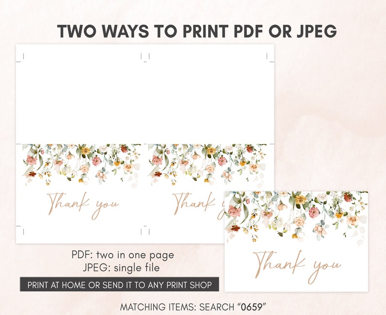 two ways to print a thank card