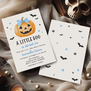 Blue Minimalist A Little Boo Invite