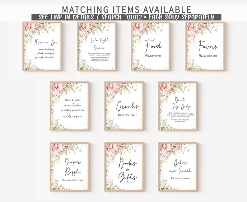 a set of nine matching items for a wedding