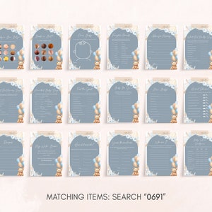 a set of eight matching items for each item