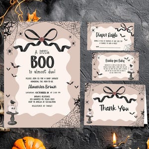a set of halloween party cards with a skull on it