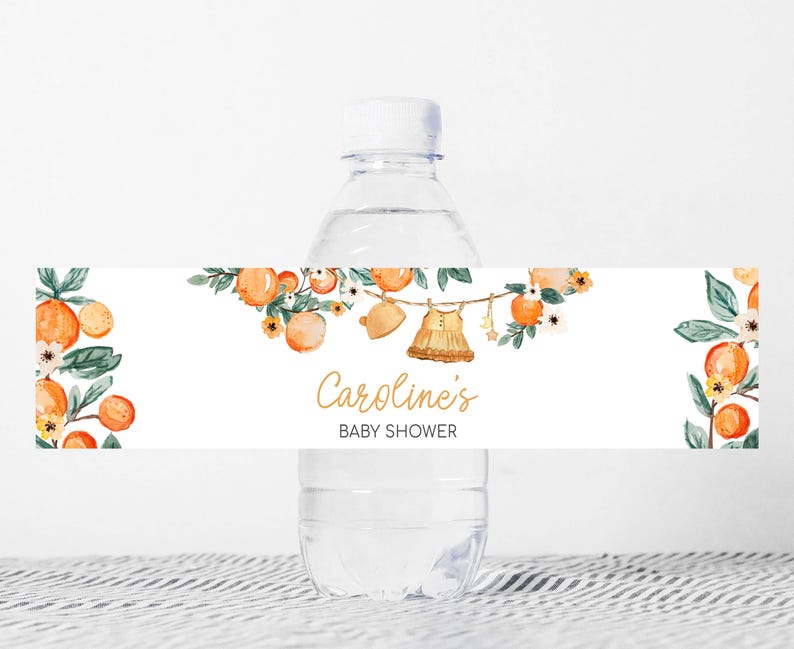 A Little Cutie Baby Shower Bottle Labels