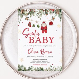 Santa Baby Clothes Invitation