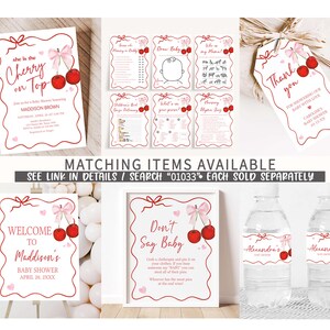 a set of wedding items including water bottles and cards