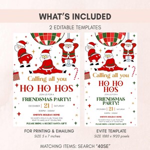 a flyer for a christmas party with santa claus