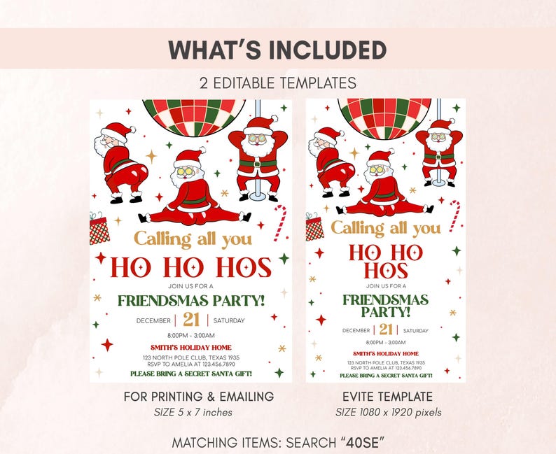 a flyer for a christmas party with santa claus