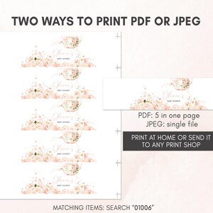 Floral Tea Party Bottle Stickers