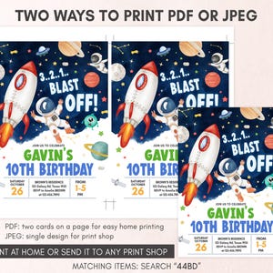 Outer Space Birthday Invitation Template