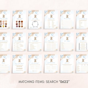 a set of matching items for a baby shower
