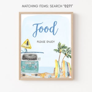 Baby on Board Baby Shower Food Sign Surf Baby Shower Food Table Sign Summer Beach Baby Shower Sign Ocean Theme Decor Printable Template 0271