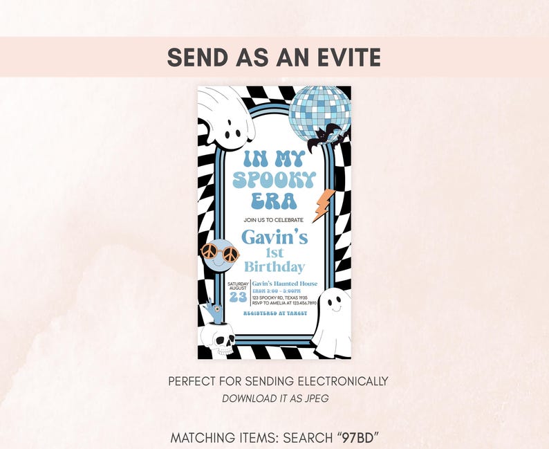 a birthday party flyer with a ghost theme