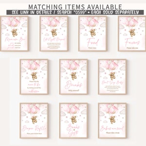 Editable Pink Girl Bear Balloon Baby Shower Games Bundle, We Can Bearly Wait Girl Baby Shower Game Pack, Boho Bear Baby Shower Games, 0599 image 6