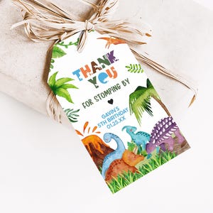 Dinosaur Birthday Favor Tag