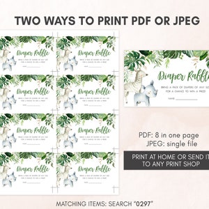 Editable Safari Baby Shower Invitation Bundle, Greenery Jungle Baby Shower Invite Set, Wild One Safari Animals Baby Shower Invitation, 0297 image 5