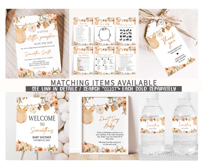 a set of matching items available for a wedding