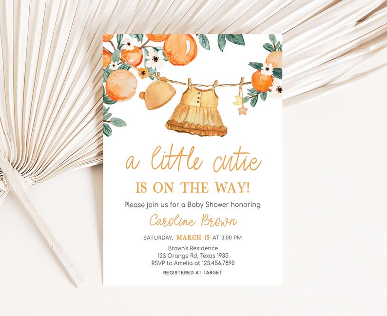 A Little Cutie Baby Shower Invitation