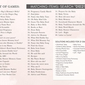 a list of games for a baby shower