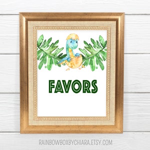 Dinosaur Baby Shower Favors Sign, Printable Greenery Baby Shower, Dinosaur Baby Shower Theme, Boy, Digital File, Instant Download BSL 57