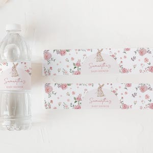 Girl Bunny Water Labels