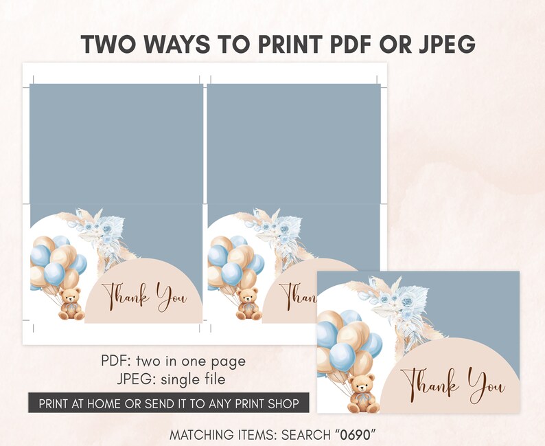 two ways to print a thank you card