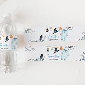 Blue A Little Boo Water Labels