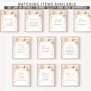 a set of eight peach and white wedding cards