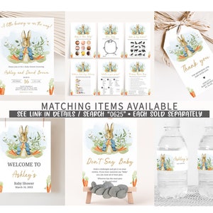 Envelope Station Sign Peter Rabbit Baby Shower, Blue Peter Rabbit Baby ...