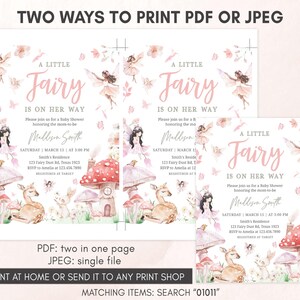 Girl Fairy Baby Shower Invitation Template