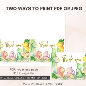 two ways to print a thank card for a baby shower
