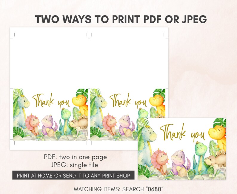 two ways to print a thank card for a baby shower