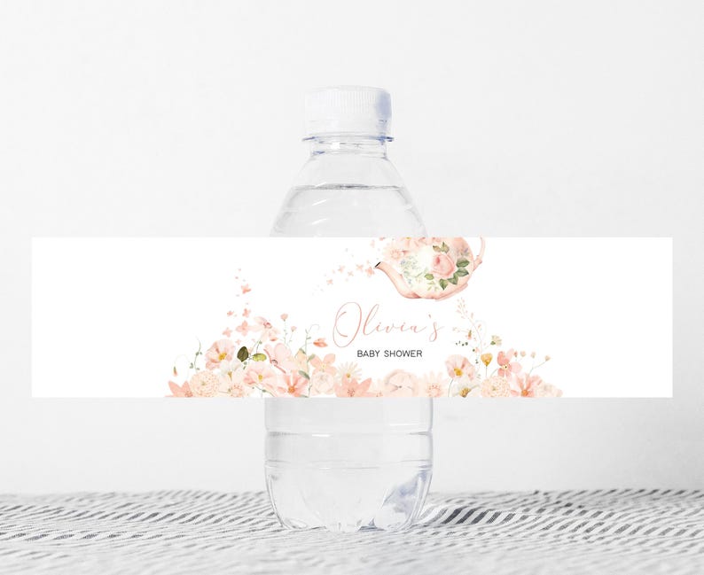Tea for Two Baby Shower Bottle Labels