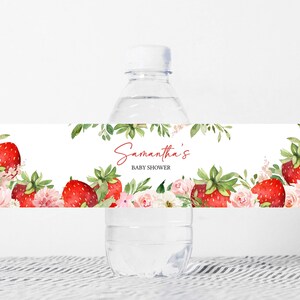 Strawberry Bottle Labels