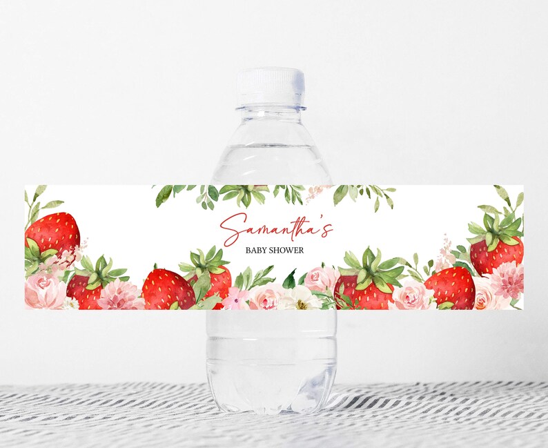 Strawberry Bottle Labels