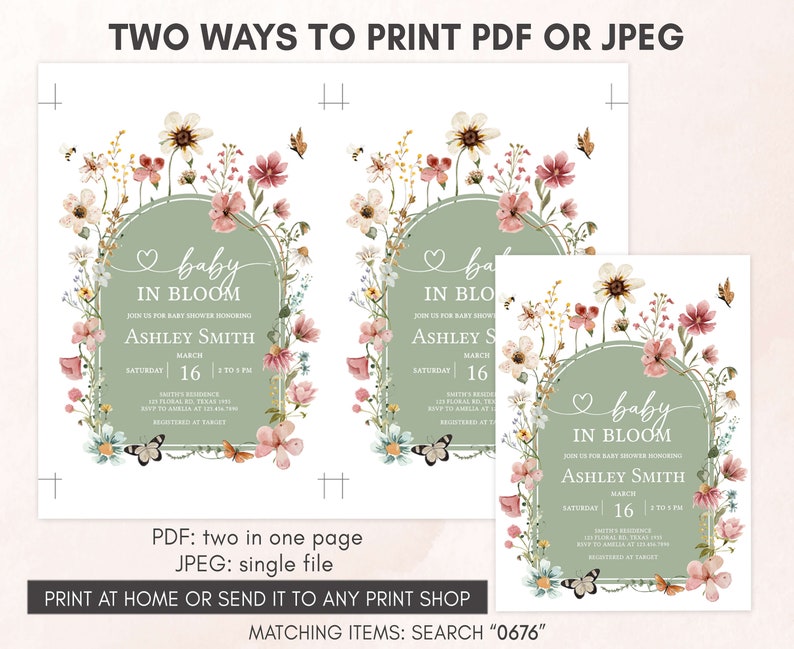 two ways to print a wedding card