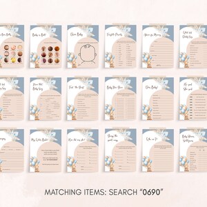 a set of matching items for a baby shower
