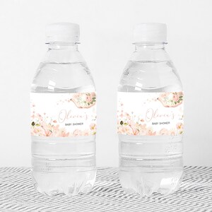 Tea Baby Shower Water Bottle Label