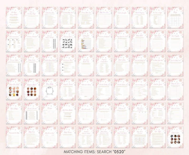 Editable Pink Snowflake Baby Shower Games Bundle, Pink A Little Snowflake Baby Shower Game Pack, Girl Winter Baby Shower Games Set, 0520 image 4