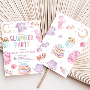 Slumber Party Invitation Front Back