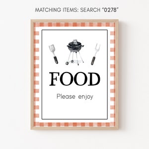 BBQ Baby Shower Food Sign, Backyard Baby Shower Food Table Sign, Gender Neutral Coed Baby Shower Food Party Sign Printable Template 0278