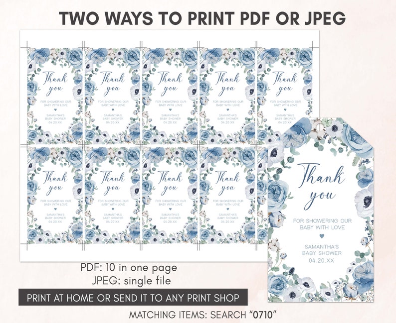 two ways to print a wedding thank card